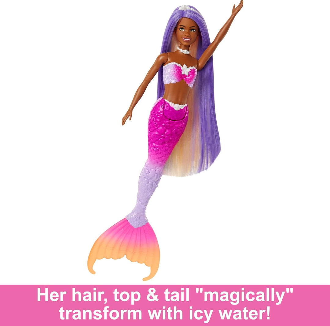 Muñeca de sirena Barbie, \u201CBrooklyn\u201D con cabello rosa, acc...