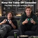 Cargador Inalámbrico para Control PS5 con Pantalla Digital LED, Negro