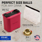Berlinzo - Molde para hacer bolas de hielo, 2 esferas transparentes de hibisco de 2.4 pulgadas, no eléctrico