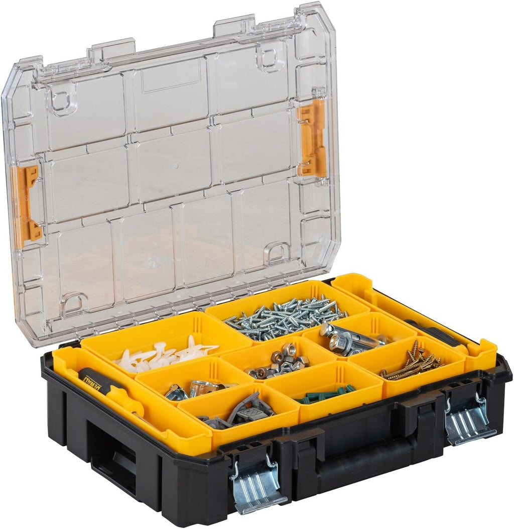 DEWALT TSTAK Organizador de herramientas, Organizador de piezas pequeñas y tornillos con compartimentos removibles, (DWST17805)