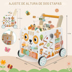 Andador de madera para bebés Weilim con centro de actividades, juguete Montessori 12M+