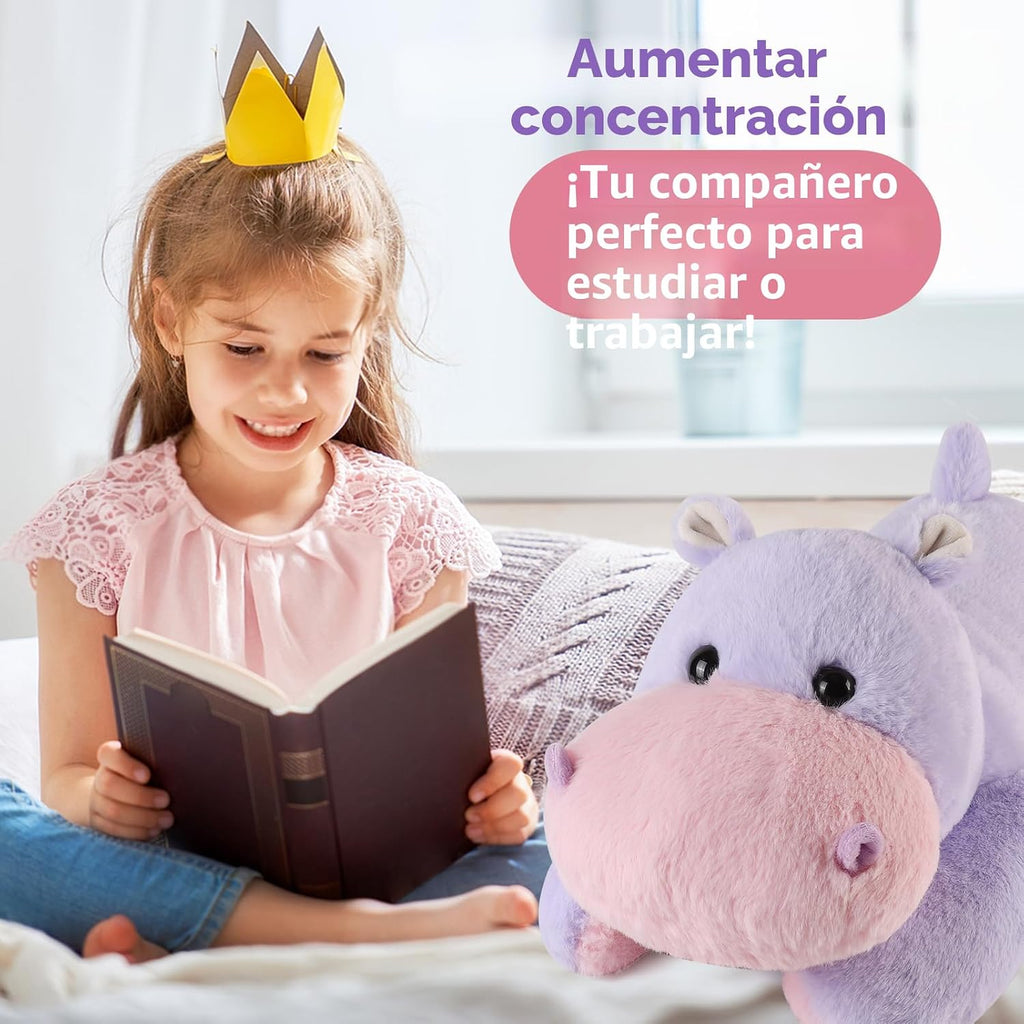 meowtastic Hippo Peluche Pesado, Almohada de Felpa para Niños