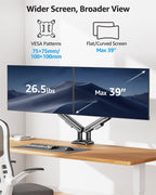 Soporte de monitor dual MOUNTUP, brazo de monitores de alta resistencia
