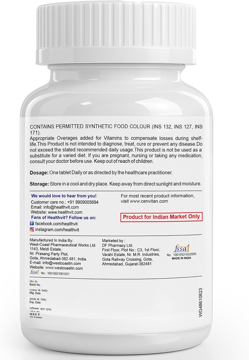Healthvit Cenvitan Hombres Multivitaminas y Multiminerales Tabletas...