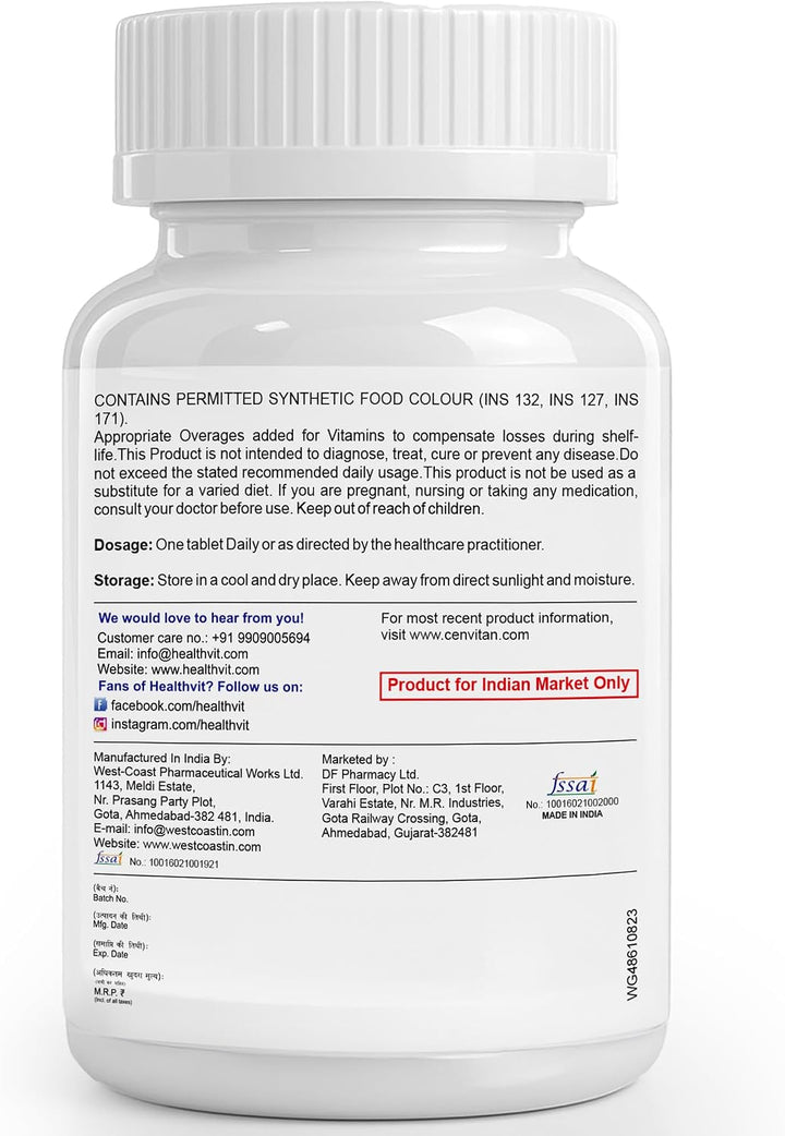 Healthvit Cenvitan Hombres Multivitaminas y Multiminerales Tabletas...