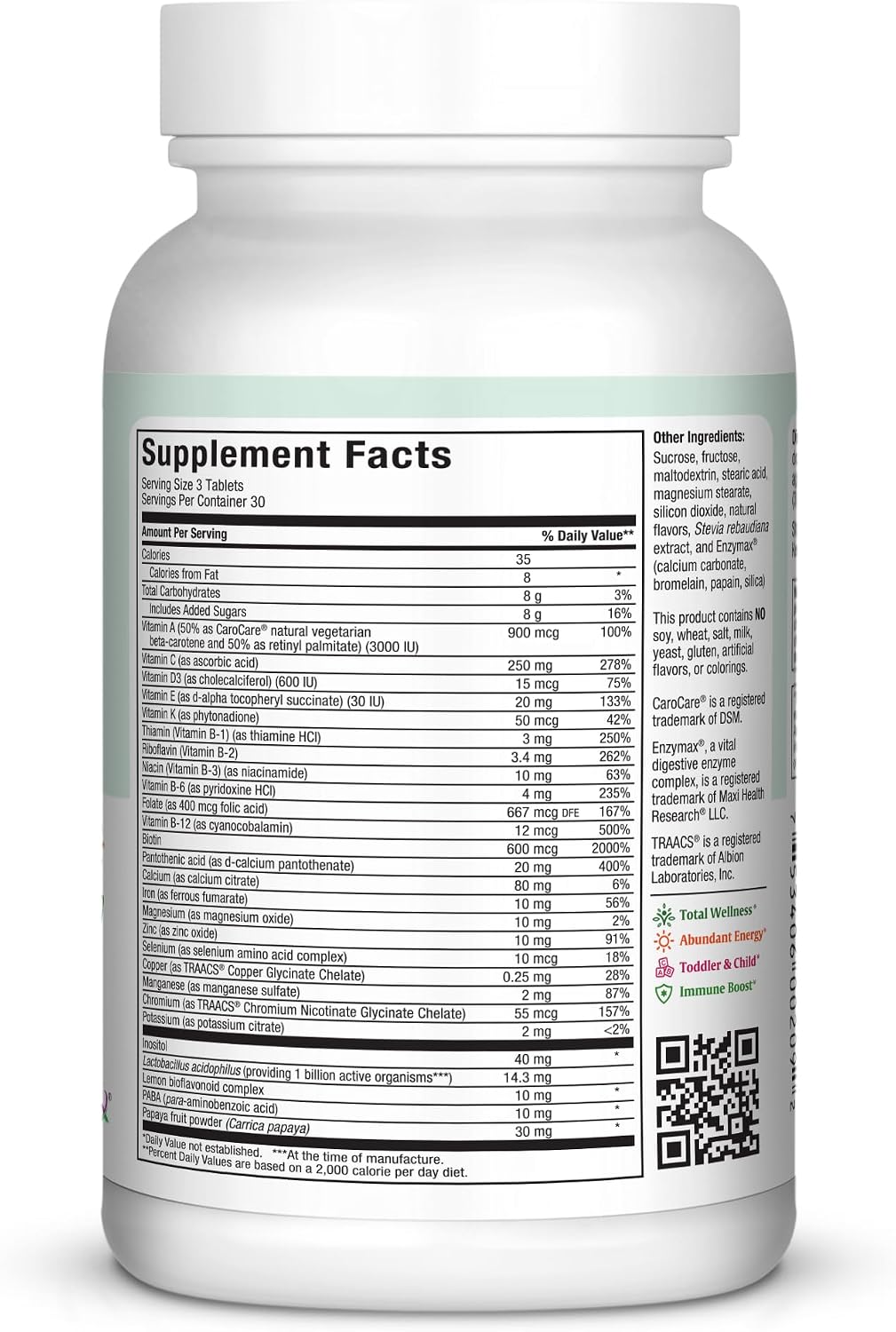 Maxi Health Masticable - Multivitamínico para hombres y mujeres - A...