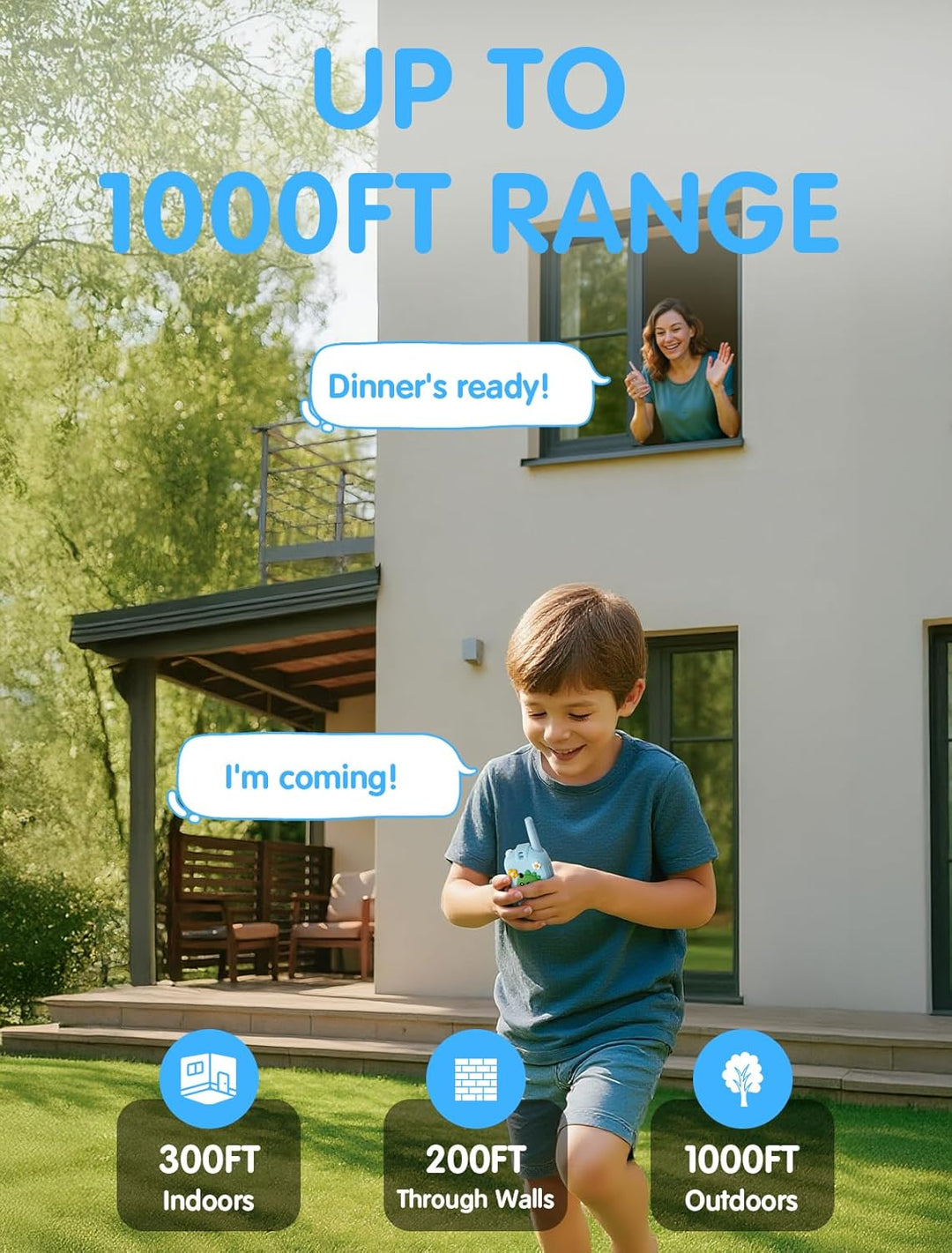 Walkie Talkies de video para niños con pantalla - Paquete de 2 inte...