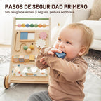 Tiny Land Caminador de Madera para Bebés con Centro de Actividades, Caminador Montessori