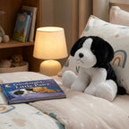 WEIGEDU - Peluche de perro pastor Beagle blanco y negro