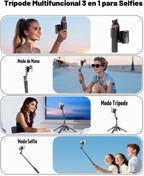 37'' Trípode Magnético para Teléfono, Trípode Portátil para Selfie y Base de 4 Patas