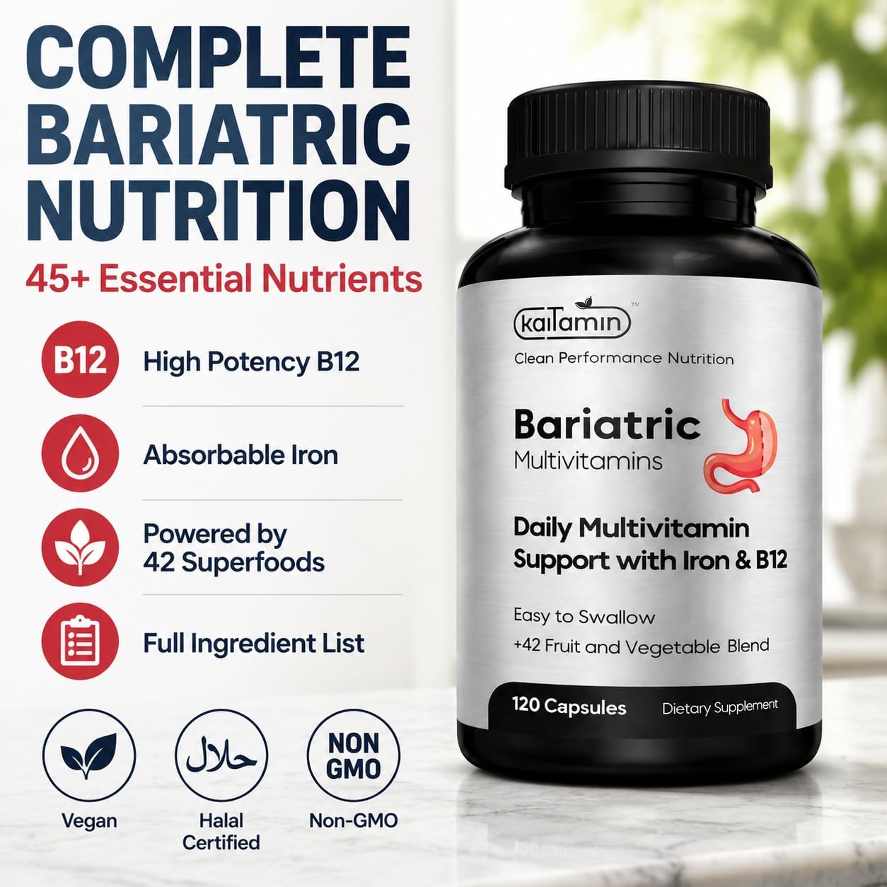 Multivitamínico bariátrico con hierro \u2013 Post cirugía bariátric...