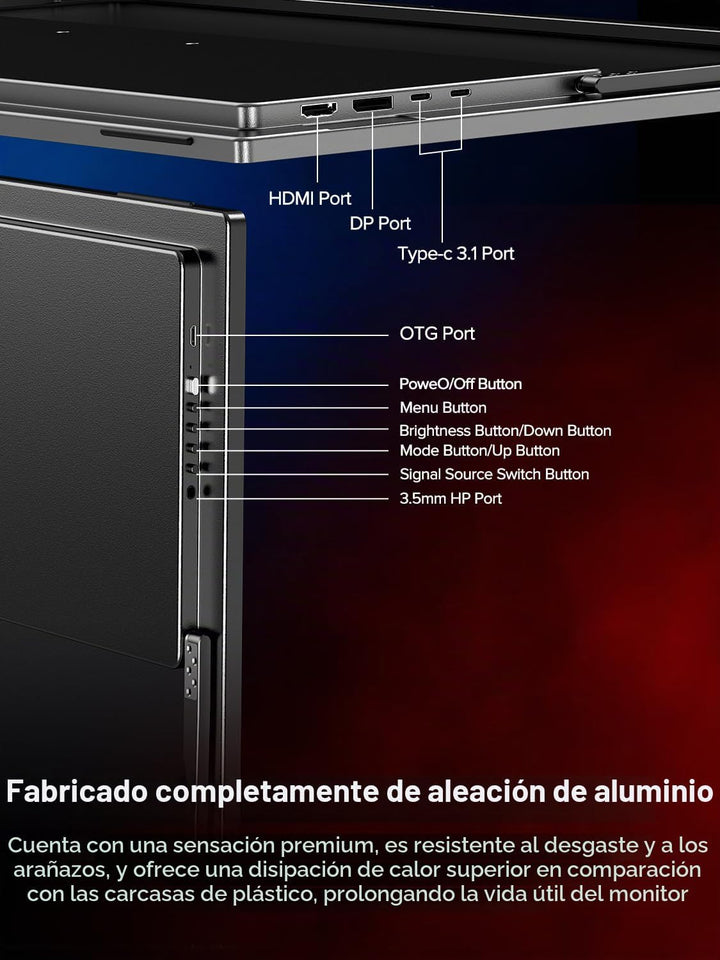 UPERFECT Monitor portátil para juegos de 27", modo dual 4K UHD...