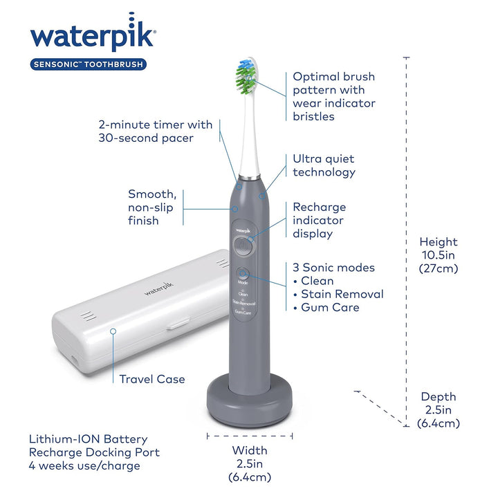 Waterpik Sensonic - Cepillo de dientes eléctrico sónico, cepillo de...