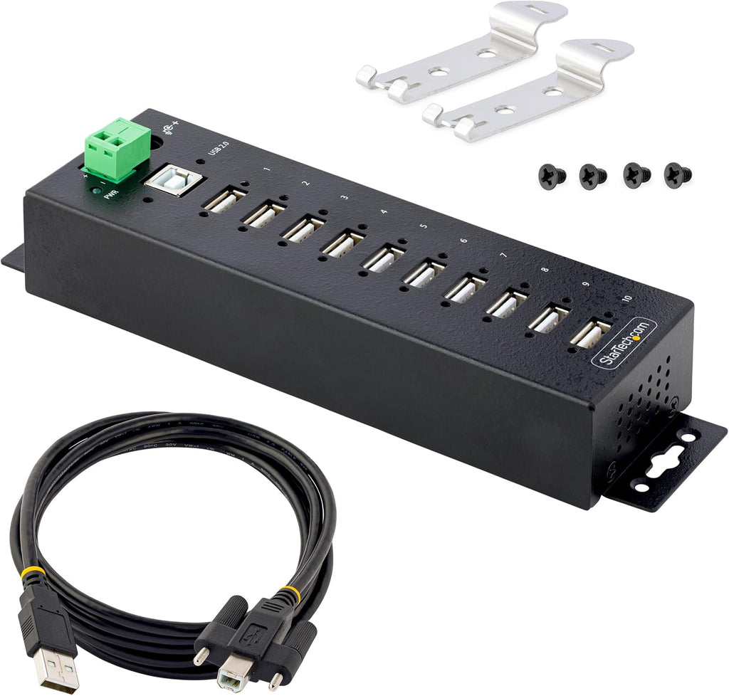 StarTech.com, USB210AIND-USB-A-HUB, hub USB 2.0 de 10 puertos