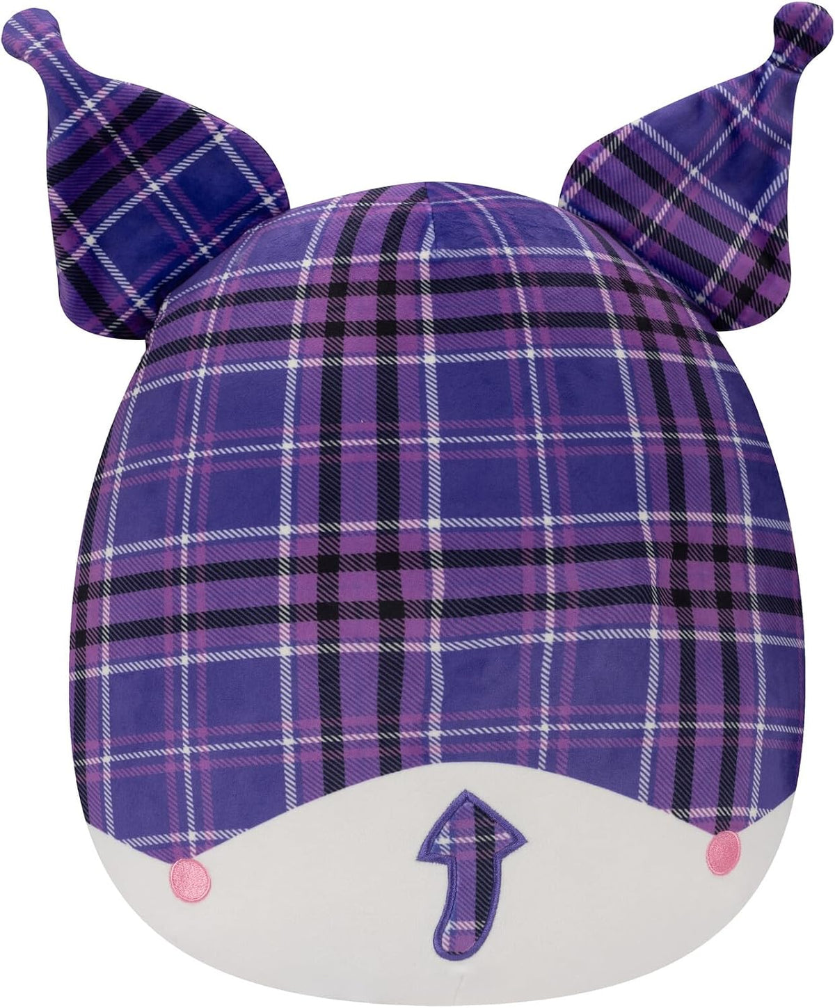 Squishmallows Original Sanrio - Peluche de Kuromi de 14 pulgadas con cuadros morados, grande y ultrasuave, peluche oficial de Jazwares