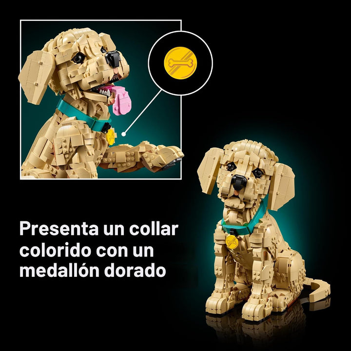 LEGO Icons Golden Retriever - Juego de construcción de cachorros pa...