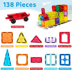 Ryoichi 138PCS Magnetic Tiles Set con 2 Cars para Kids Ages 3-9+ Years