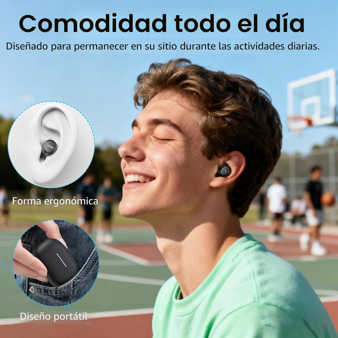 TOZO Auriculares inalámbricos A1 Bluetooth 5.3 de peso ligero en el...
