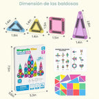 Juego de 42 mini azulejos magnéticos de viaje con caja de
