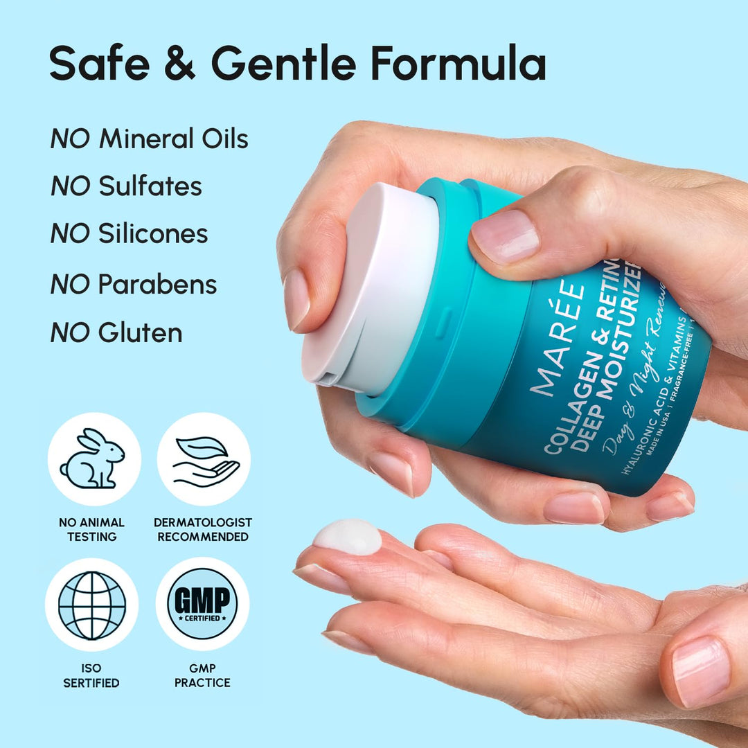 MAREE Crema hidratante facial de colágeno para la cara, paquete de...