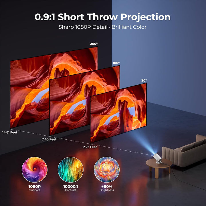 [Aplicaciones integradas] ClokoWe Mini proyector con WiFi y Bluetoo...