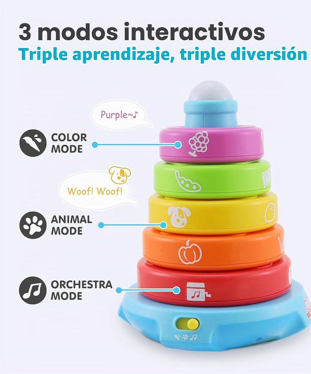 Best Learning Stack & Learn - Anillos apilables musicales de juguete para
