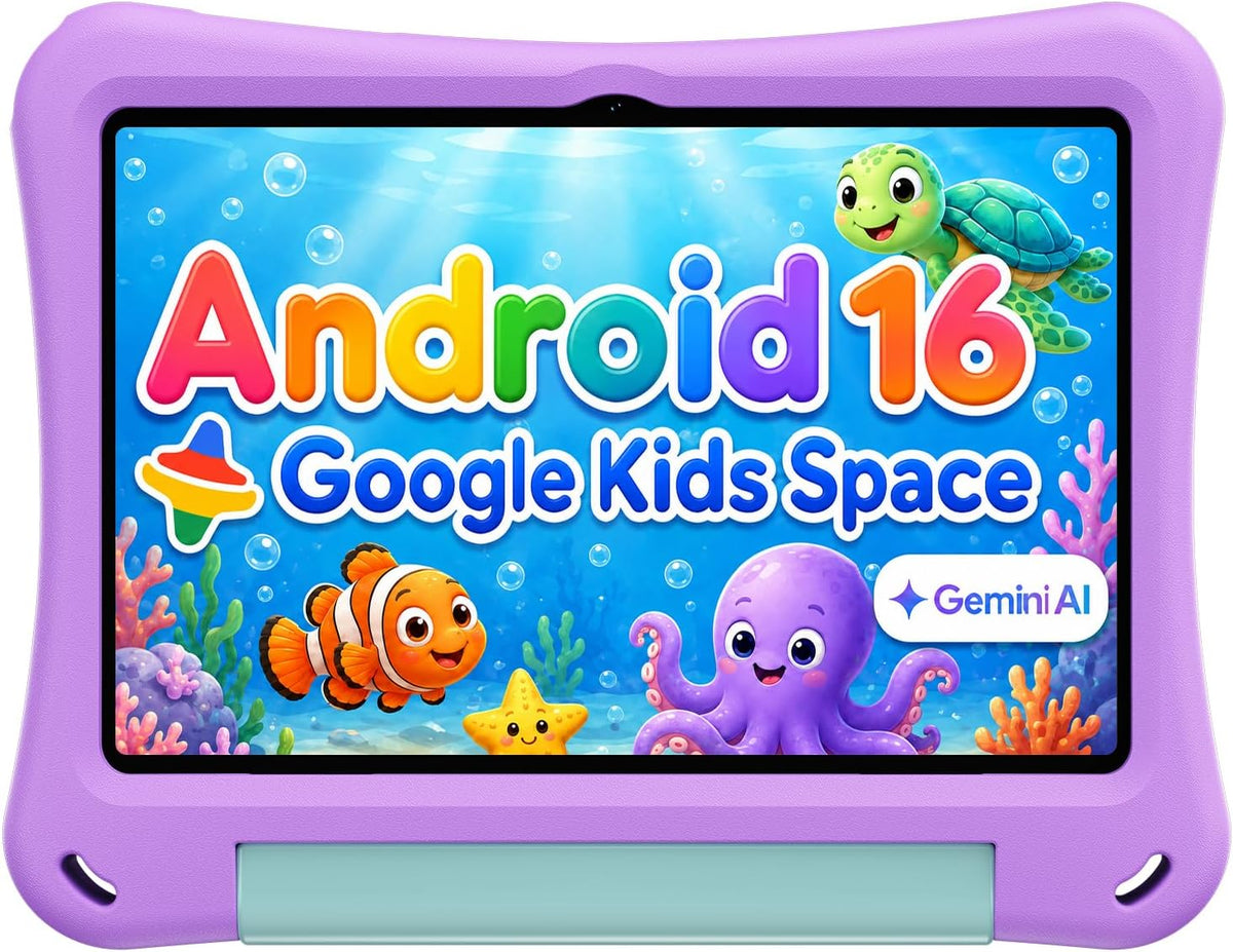 Tablet infantil de 10 pulgadas, tableta Android 16 para niños, controles
