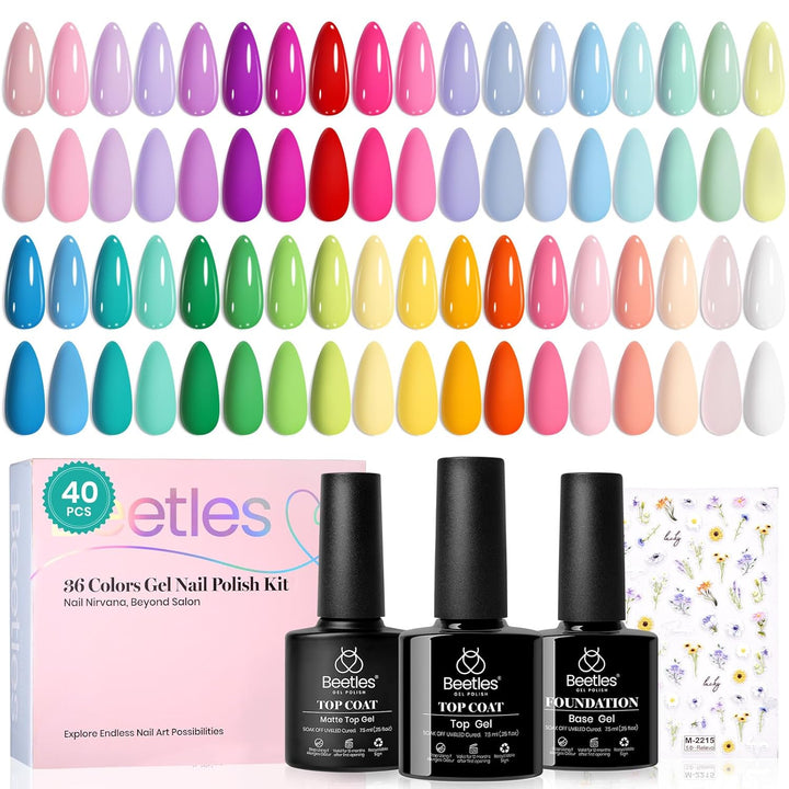 Beetles - Juego de esmaltes de gel de 36 colores, colección Petal S...