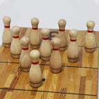 Juego de alfileres de bolos de tejo con 10 pines de bolos de madera dura de alta calidad, bola de boliche triangular Durabel de resina y bolsa de transporte, diversión para juegos de tejo