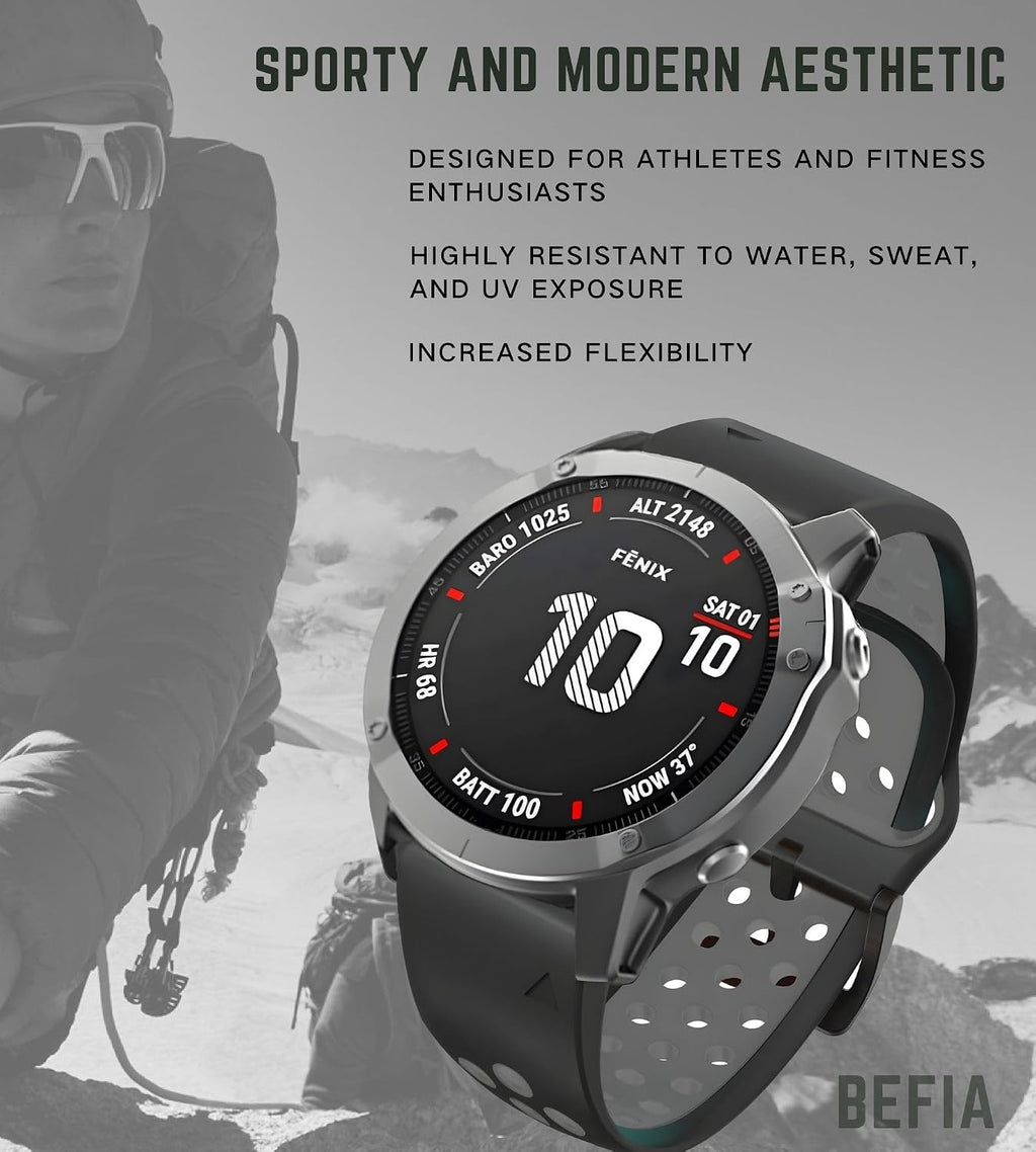 Correa de reloj de 1.024 in para Garmin Fenix 8 2.008 in 5x 6x pro 7x pro zafiro solar, quickfit 26 bandas de reloj para Garmin enduro tactix delta