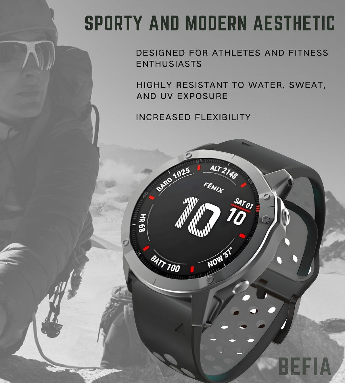 Correa de reloj de 1.024 in para Garmin Fenix 8 2.008 in 5x 6x pro 7x pro zafiro solar, quickfit 26 bandas de reloj para Garmin enduro tactix delta