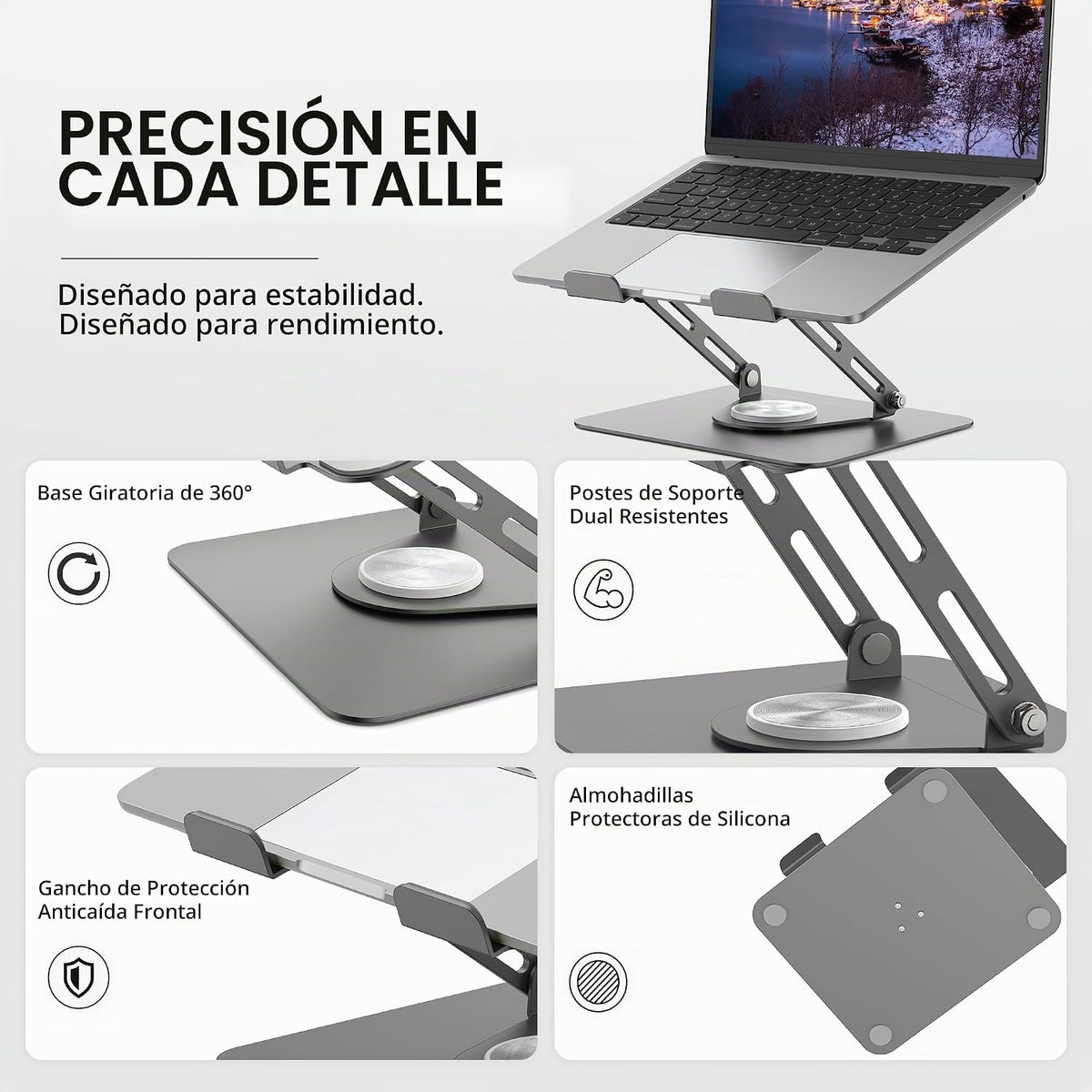 ALASHI Soporte para portátil para escritorio con base giratoria de...
