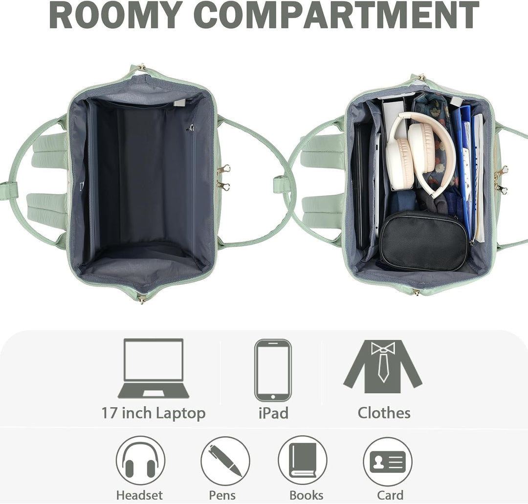 KROSER Mochila para laptop de 17 pulgadas, elegante mochila repelen...