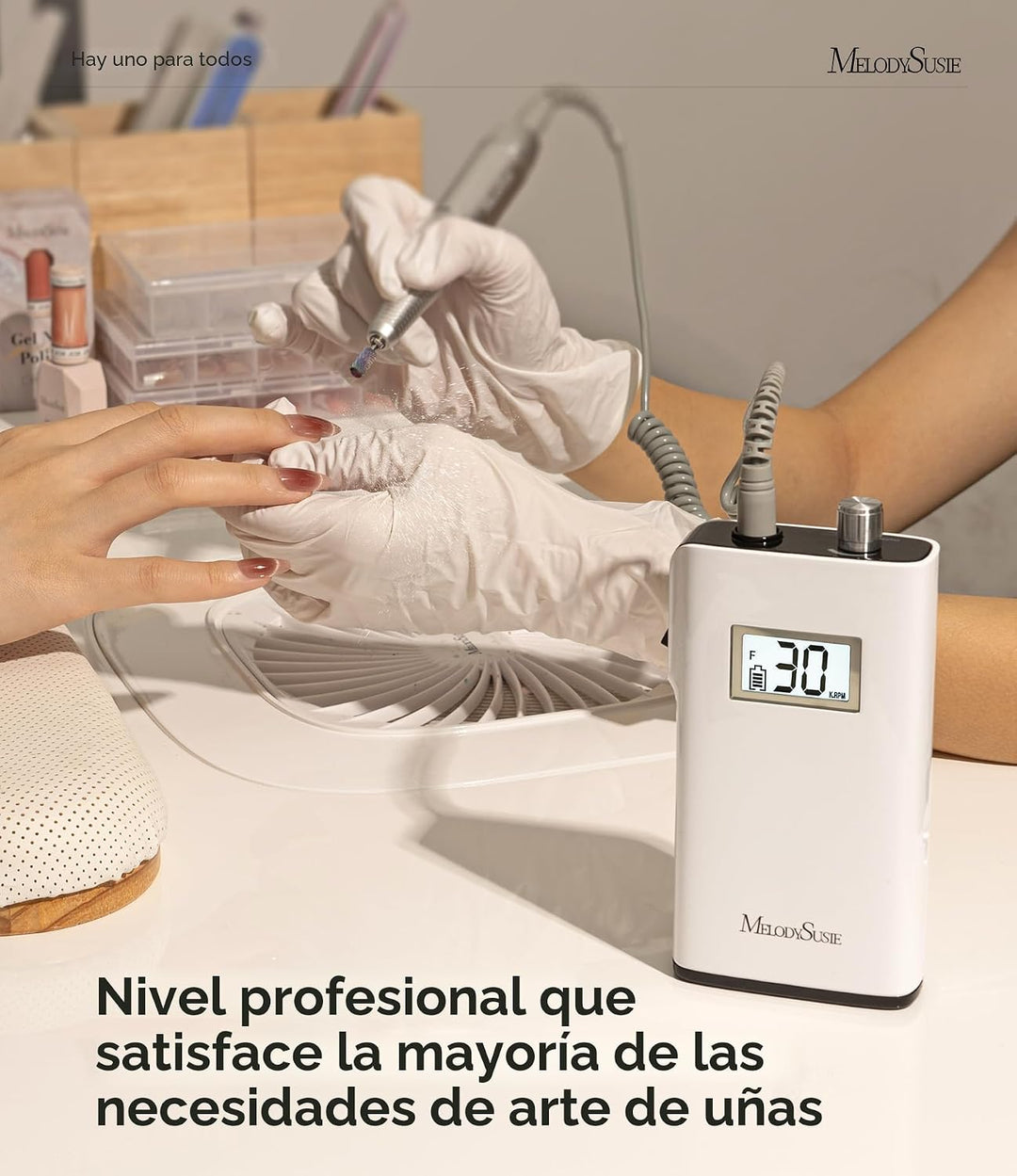 MelodySusie Taladro de uñas inalámbrico de nivel de entrada con cli...