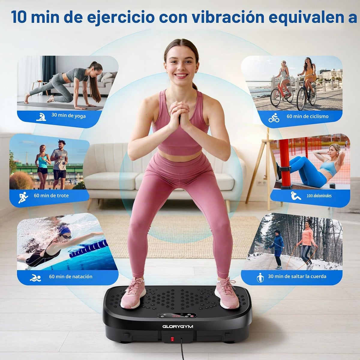 Máquina de Vibración para Ejercicio con Plataforma de Vibración para Cuerpo, Máquina de Aceleración y Pérdida de Peso, Plataforma de Temblor con Bandas de Resistencia, 120 Niveles de Velocidad, Control Remoto, Entrenamiento Corporal Completo, Equipo