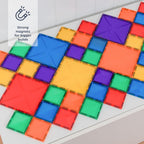 CONNETIX Paquete cuadrado de azulejos magnéticos arcoíris, 42 piezas