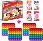 THE FIDGET GAME Conjunto de aprendizaje para jardín de infantes - Tarjetas educativas y juguetes Pop Fidget para niños de preescolar a tercer grado - Actividades y juegos de aprendizaje para palabras