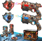 VATOS - Set de pistola láser recargable de 2 jugadores - 2.4GHz de datos totalmente sincronizados 2 pistolas y 2 chalecos con sensores - Geniales juguetes de cumpleaños y ideas de pistolas láser para