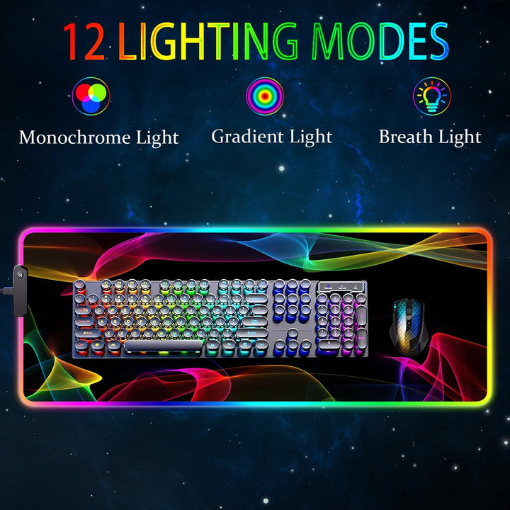 Armanza Alfombrilla de ratón RGB para juegos, alfombrilla grande co...