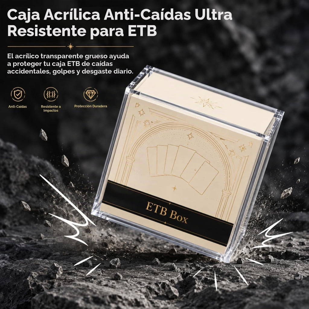 Paquete de 2 fundas protectoras de acrílico ETB, protector de caja Elite Trainer, impermeable, resistente a los arañazos, apilable con acrílico de 0.315 pulgadas de grosor, tapa magnética