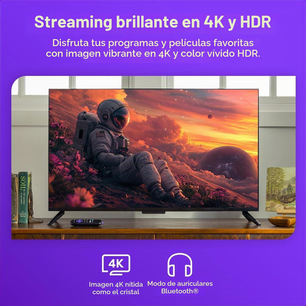 Roku Streaming Stick Plus con control remoto por voz - 4K y HDR10+ | Dispositivo de transmisión 4K y HDR para TV con control remoto por voz Roku - Noticias locales gratuitas y en vivo, deportes