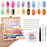 GZIXBDA Paleta de esmaltes de gel y herramientas de 57 colores | Pi...
