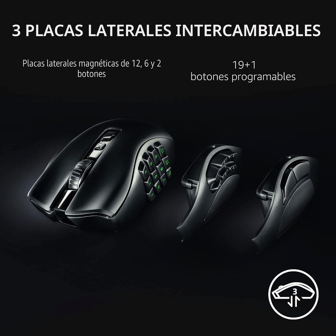 Razer Naga V2 Pro ratón inalámbrico para Multijugador masivo en lín...