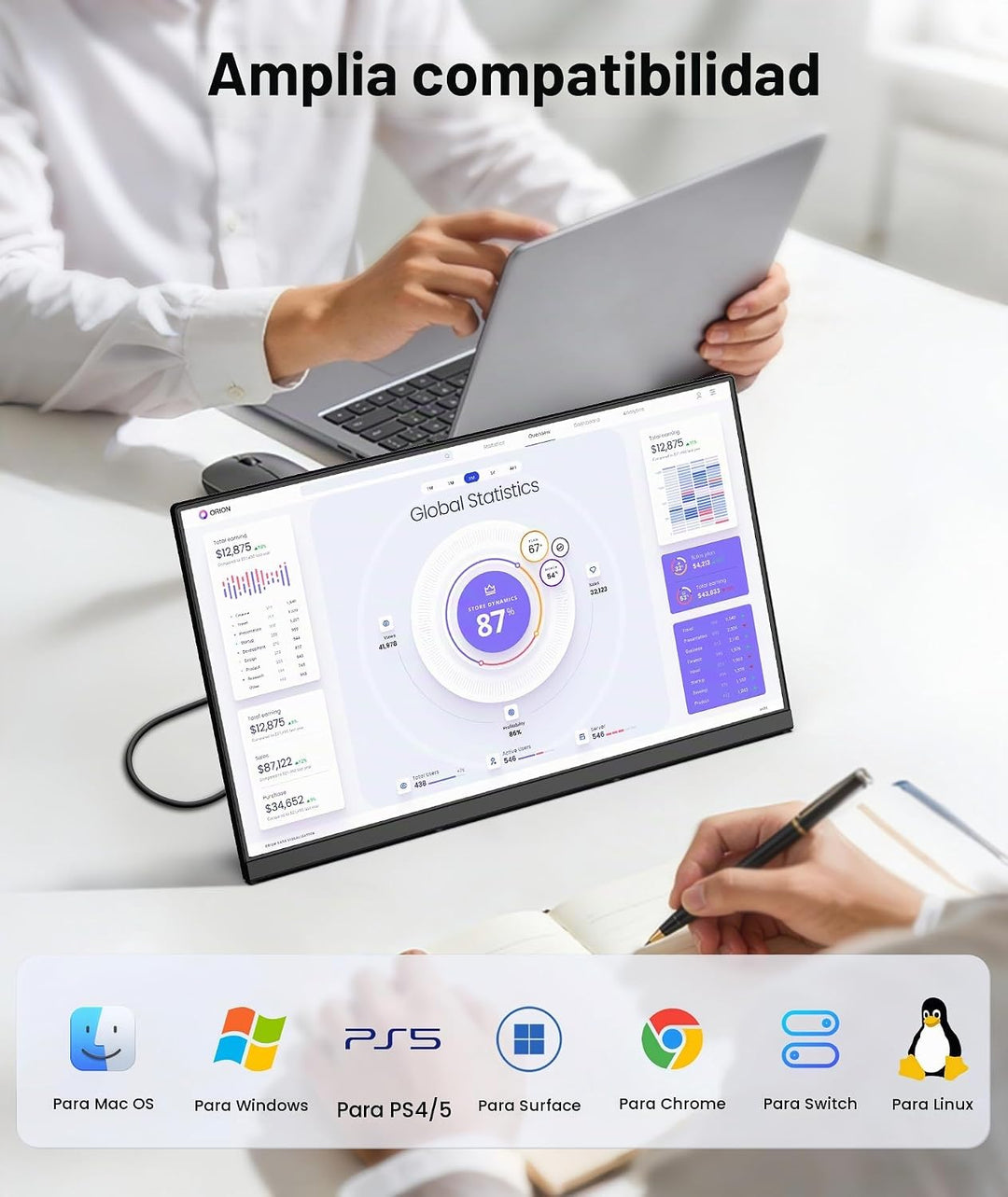 ZUMWALT - Extensor de pantalla para portátil de 15,6 pulgadas, exte...