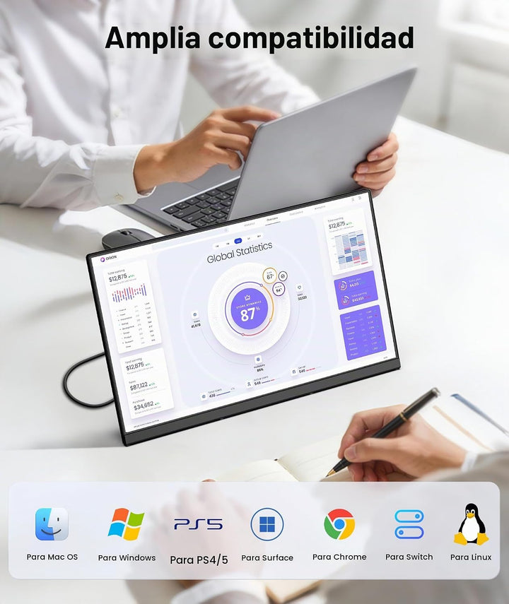 ZUMWALT - Extensor de pantalla para portátil de 15,6 pulgadas, exte...