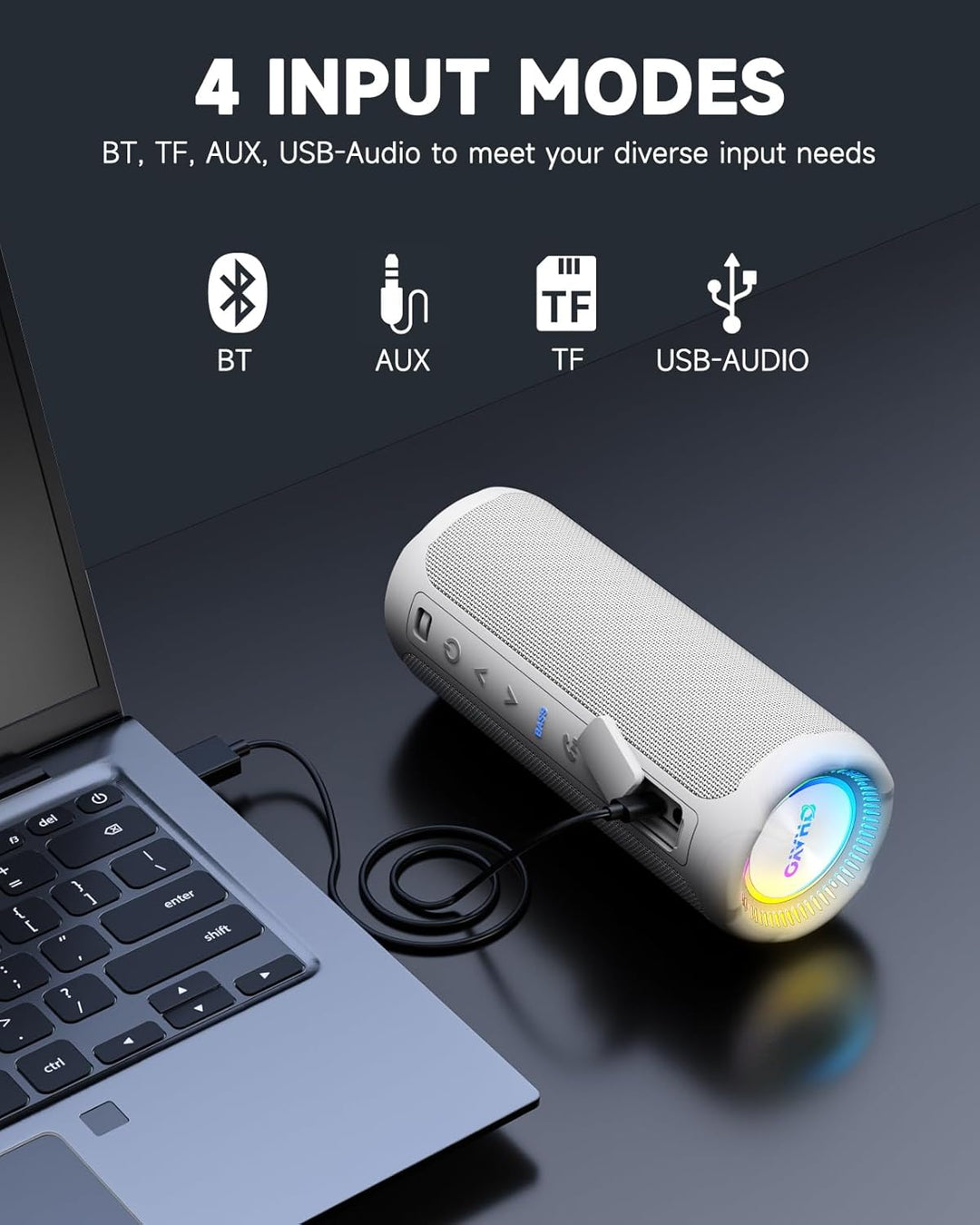 OHAYO - Bocina Bluetooth 5.3, inalámbrica portátil, impermeable IPX...