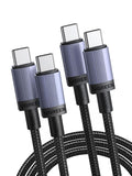UGREEN Paquete de 2 cables USB C de 100 W de carga rápida, cable tipo C USB C para iPhone 17/16/15, MacBook Pro/Air, Galaxy S25/S24/S23, iPad Pro/Air, Pixel 10/9, Switch, AirPods, 10 pies