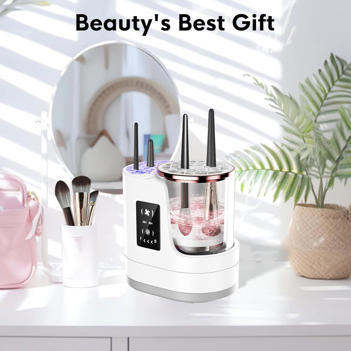 Limpiador de brochas de maquillaje eléctrico 3 en 1, limpiador auto...