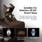 Mcbazel Enrollador de reloj con luz LED, caja de bobinadora de reloj doble para relojes automáticos, motor ultra silencioso, 5 modos de rotación, regalos para hombres, seres queridos y mujeres