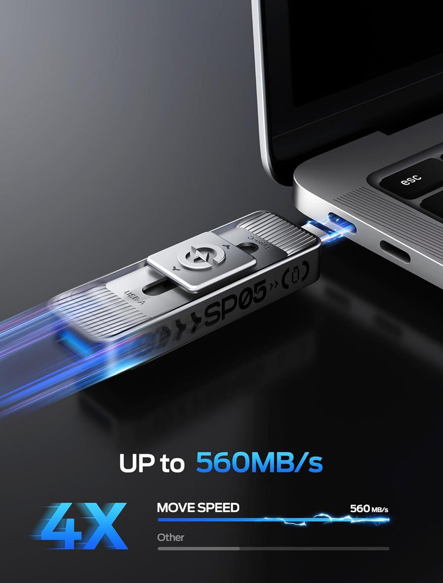 MOVE SPEED Unidades de Estado Sólido de 256GB con Puertos Duales y...
